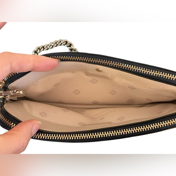 KATE SPADE Leather Marguax Double Zip Color Block Horizon Blue Crossbody Bag - Picture 11 of 16